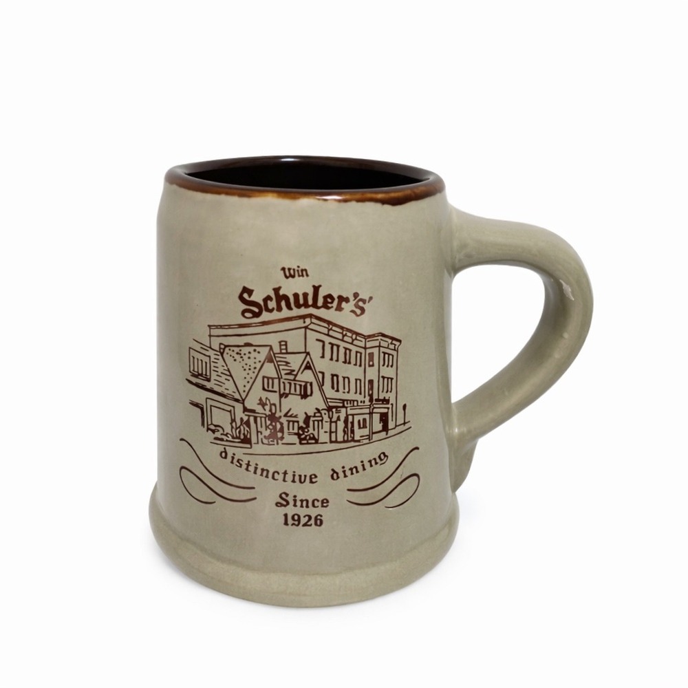 Vintage‎ Win Schuler's Restaurant Mug Korea Stoneware Coffee Distinctive Dining